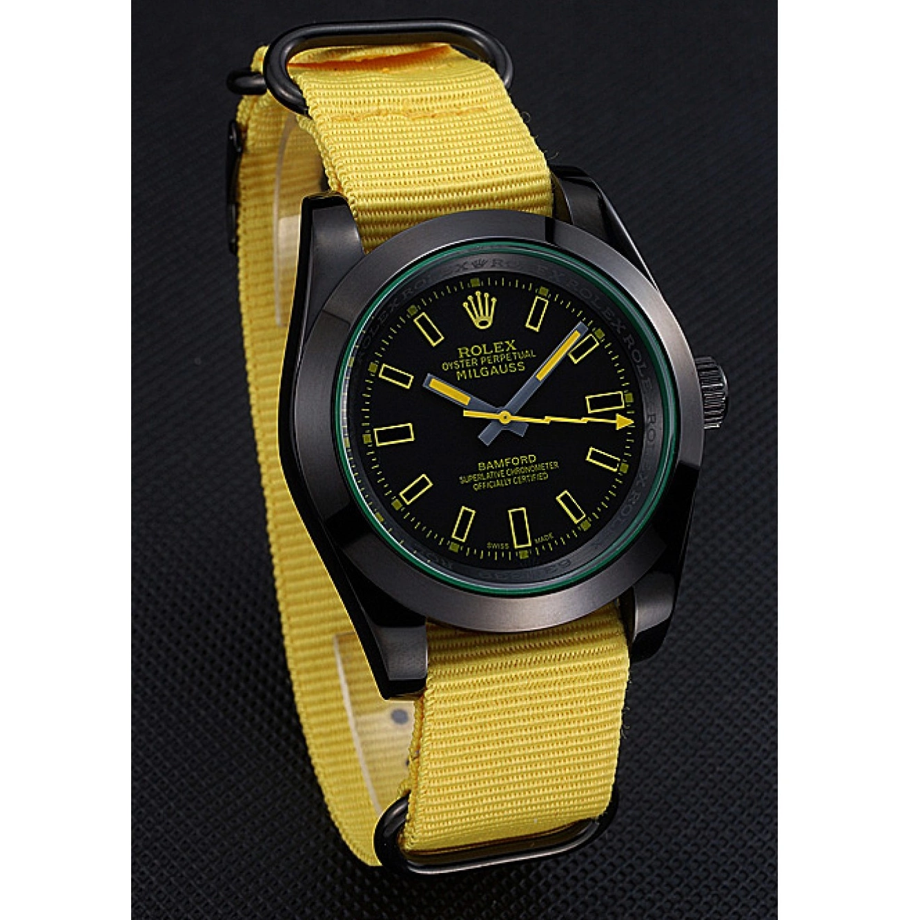 AAA Replica Watches Rolex Yellow Strap 621999 Nylon Milgauss Bamford 0723